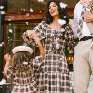 Ivy City Co Merry Midi Dress Red Plaid Gingham Checkered Size 1X